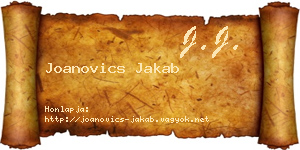 Joanovics Jakab névjegykártya