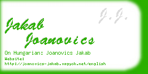 jakab joanovics business card